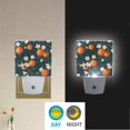 thumbnail image 2 of Yayeee LED Plug in Night Light for The Home with Auto Dusk to Dawn Light Sensors, 2 Pack, Blue Floral Oranges, 2 of 6