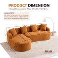 thumbnail image 2 of L-Shape Sectional Sofa with Curved Chaise, Amber Orange Modular Chenille Fabric Couch, High-Density Sponge for Comfortable Apartment Living Room Seating, 2 of 9
