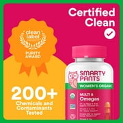 SmartyPants Womens Organic Multi & Vegetarian Omega 3 Gummy Vitamins with D3, C & B12 - 120ct
