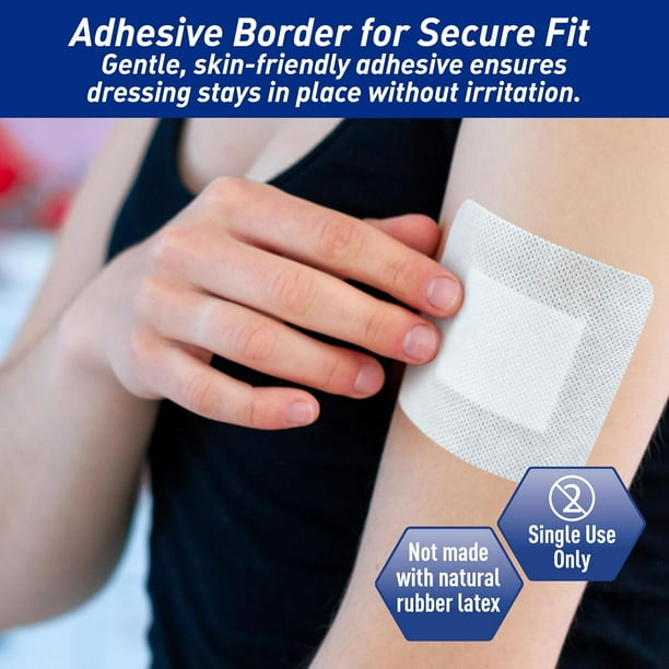 island dressing bandage AllaQuix Basic Non-Woven Adhesive (4"x4") Sterile & Latex-Free AWD Medical Adhesive Island Dressing