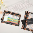 thumbnail image 4 of Orange Flower and Leaves 2 Pack Pencil Pouch for 3 Ring Binder Smooth Zipper Folders with Pockets Clear Window Pencil Case, 4 of 6