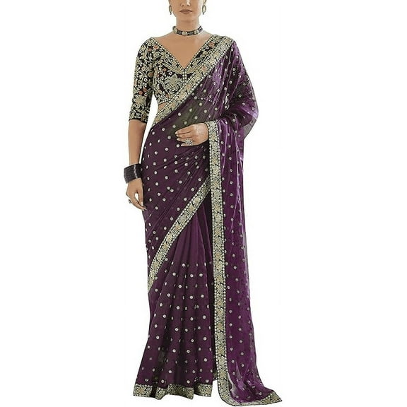 Accessorize Kingdom Women's Rangoli Silk Heavy Embroidred saree