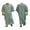 Green, variant on Men's Long Sleeve Robe Roll Up Long Sleeve Linen Side Split Kaftan Thobe with Pockets Long Gown Casual Shirt