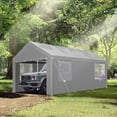 thumbnail image 3 of Hoteel 10'x20' Large Heavy Duty Carport with Steel Frame, Portable Garage Carport Wedding Tent Gazebo Big Tents Shelter with Waterproof Top Cover, All-Season Tarp, Gray, 3 of 12