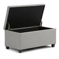 thumbnail image 4 of Sienna 33 inch Wide Storage Ottoman Bench in Dove Grey Linen-Look Fabric, 4 of 6