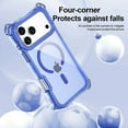 thumbnail image 3 of Magnetic Case for iPhone 17 Pro, Clear Back Case Shockproof Enhanced Corners Drop Protective Phone Cover with Detachable Lanyard and Wrist Hand Strap, Compatible with Mag-Safe, Blue, 3 of 7