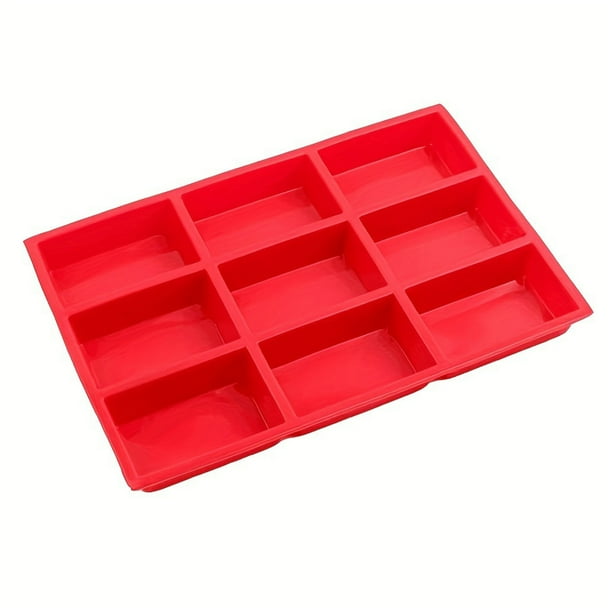 Molde para hornear, genérico, de silicona, para mini pan, pastel, pastel de carne, muffin, rojo
