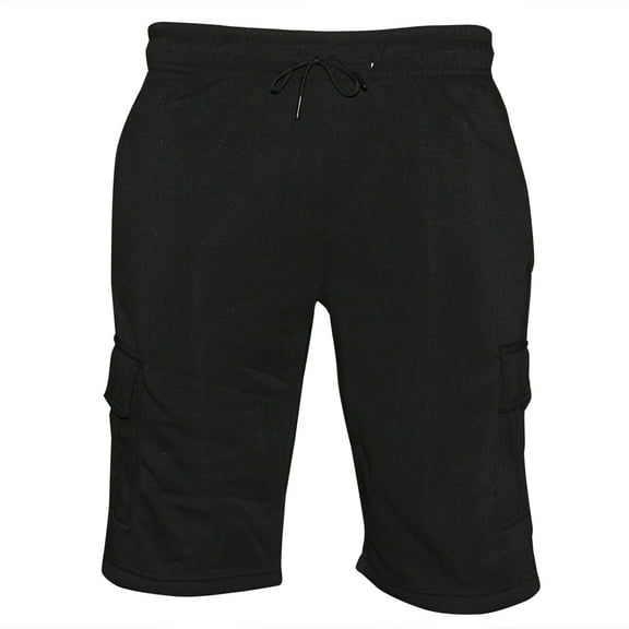 Mens Sweat Cargo Shorts Soft Cotton Lounge Gym Workout Casual Black XL