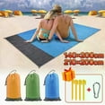 thumbnail image 3 of 2x2.1m Portable Picnic Beach Mat Pocket Blanket Waterproof Beach Blanket Folding Lightweight Camping Mat Outdoor Sand Beach Mat, 3 of 5