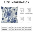 thumbnail image 5 of BANET  Throw Pillow Cases Cozy Fleece Two-Tone Blooming Flowers Decorative Cushion Covers for Couch Bed Sofa Farmhouse Decoration Navy Blue Grey 22x22in, 5 of 5