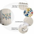 thumbnail image 5 of Extra Long Shower Curtain 72x84 Inch, Leaf Blue Yellow Shower Curtain Waterproof Bathroom Decor Spring Watercolor Botanical Plants Beige Fabric Bath Curtain Set Accessories with Hooks, 5 of 6