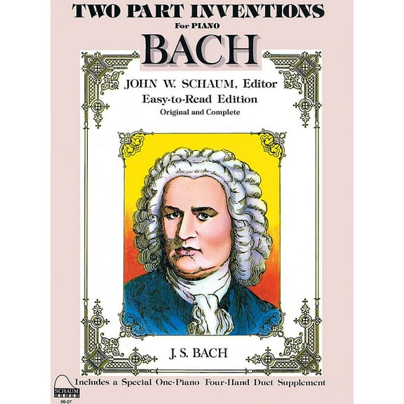 SCHAUM Bach Two-part Inventions Educational Piano Series Softcover