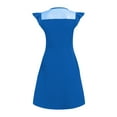 thumbnail image 4 of Kogui Cute Summer Dresses for Girls Girl's Flowy Dress Ruched Sleeveless Layered Ruffle Short Smocked Summer Dresses Size 15-16 (Blue,15-16 Years), 4 of 5