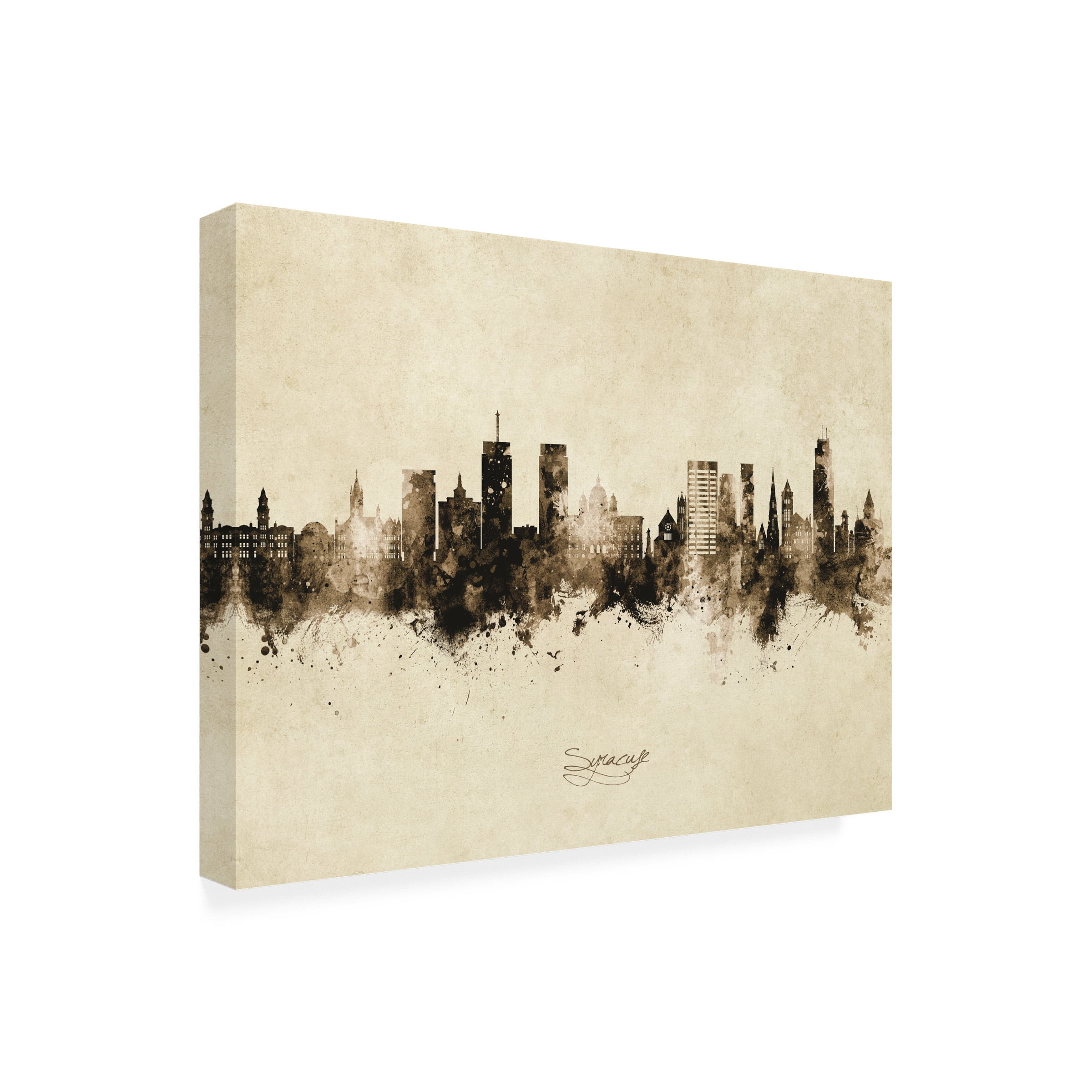 Michael Tompsett 'Syracuse New York Skyline Vintage' Canvas Art
