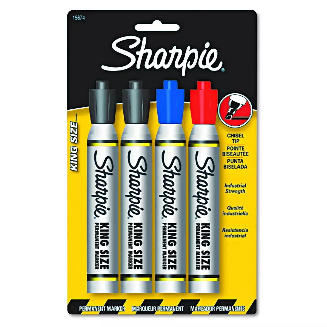 4 Magnum Size Markers: 2 Black and 2 Red for flipcharts - KING Flipchart