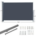 thumbnail image 4 of Ktaxon 63" x 118" Retractable Side Awning Wind Screen Privacy Divider-Gray, 4 of 6