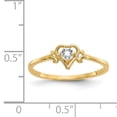 thumbnail image 2 of Primal Gold 14 Karat Yellow Gold White Topaz Birthstone Heart Ring, 2 of 8