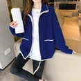 thumbnail image 2 of Vedolay Blazer Jackets for Women Cardigan Long Sleeve Open Front Loose Hem Blazer Jacket Blue,One Size, 2 of 5