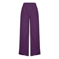 thumbnail image 4 of TaTaai Women Solid Color Loose Cotton Linen Cropped Pants Scalloped Hem With Pockets Lightweight Breathable Machine Washable Non See-through Daily Dating Wear Gift, 4 of 7