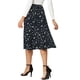 thumbnail image 3 of Faldas Midi Peasant de Mujer INSPIRE CHIC con Cintura Elástica A-Line de Flores Ditsy en Azul y Blanco Talla L, 3 of 6
