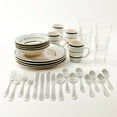 thumbnail image 2 of Gibson Deluxe Essentials 32 Piecess Dinnerware Combo Set-Blue, 2 of 6