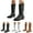 Black, variant on Women's Cowboy Boots Wide Calf Pull on Cowgirl Western Booties Embroidered Pointed Toe Country Work Knee High Boot White 8.5