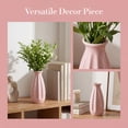 thumbnail image 6 of Unique Bargains Small Ceramic Matte Ribbed Flower Vase Pink 2.4"L x 2.4"W x 5.1"H, 6 of 7