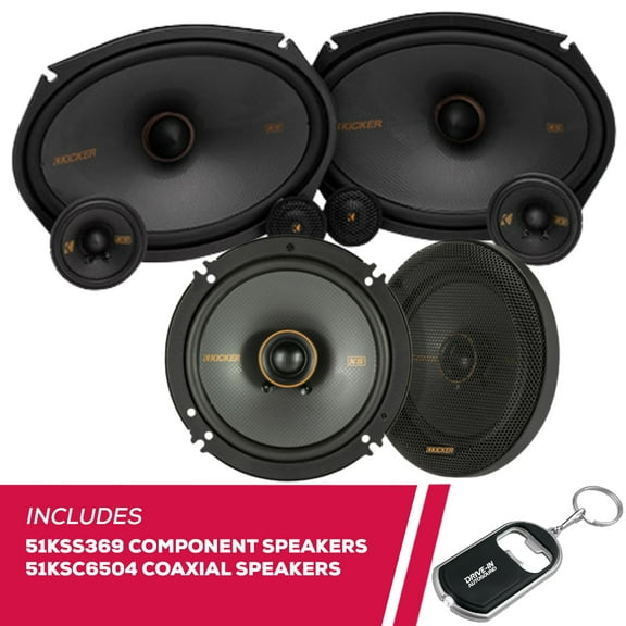 New Kicker 51KSS369 6x9" 3-Way Component and 51KSC6504 6.5" 2-Way Coaxial Speakers