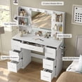 thumbnail image 3 of Makeup Vanity Desk with Lights and Mirror ,Dressing Table with 7 Drawers, Power Outlets, 3 Light Modes for Bedroom, White, 3 of 8
