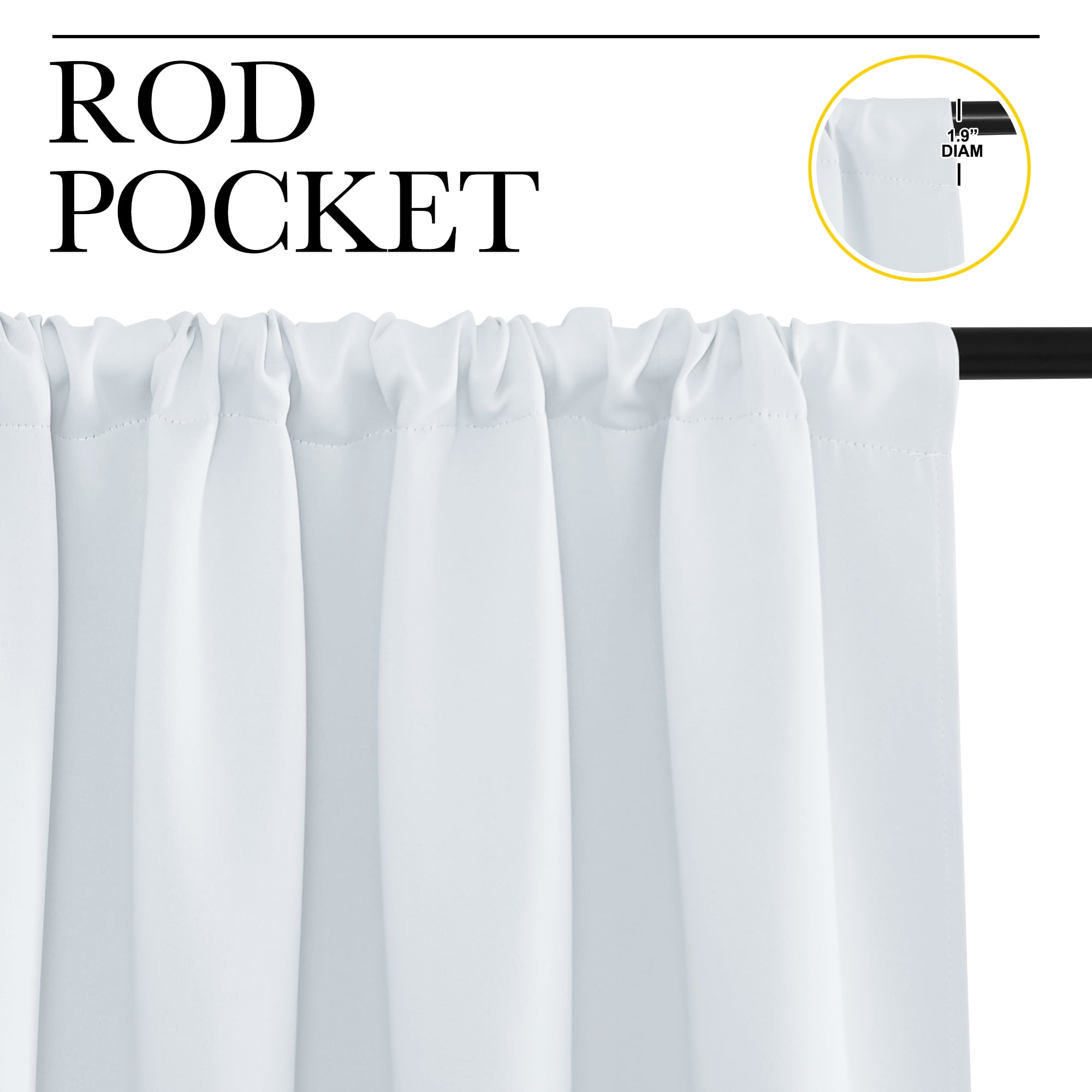 NICETOWN Room Darkening Curtains for Bedroom Rod Pocket Blackout Curtains Drapes, 42"x72", Greyish W(图5) NICETOWN Room Darkening Curtains for Bedroom Rod Pocket Blackout Curtains Drapes, 42"x72", Greyish W(图5)