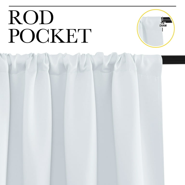 NICETOWN Greyish White Blackout Curtains Rod Pocket Curtains