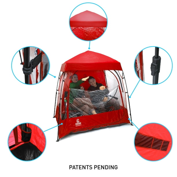 EasyGo Products CoverU Sports Shelter 2 Person Weather Tent Pod (RED) Patents Pending
