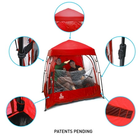 EasyGo Products CoverU Sports Shelter – 2 Person Weather Tent Pod (RED) – Patents Pending