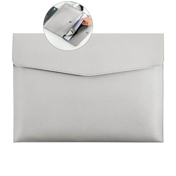WNFJR File Folder, PU Leather File Organizer Filing Envelope Portfolio Case Tablet Sleeve with Magnetic Snap Closure for Home School Office Stationery