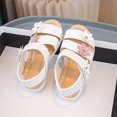 thumbnail image 6 of kpoplk Girls Sandals Cute Open Toe Summer Flat Sandals Dress Shoes Lightweight Beach Holiday(White,8.5), 6 of 9