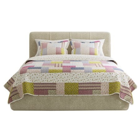 Lavish Home 3-Piece Savannah Patchwork Quilt Set for Adult with 2 Shams Full/Queen