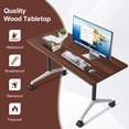 thumbnail image 7 of Conference Table 6ft,Folding Conference Room Table on Wheels,Mobile Flip Top Training Tables for Office,Meeting(8,Walnut,61" D X 19.6" W X 29.5" H), 7 of 7