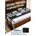 thumbnail image 3 of Plastic High Capacity Hanging File Folders, 4" Expansion for Bulky Documents, Side-Sealed Accordion Pocket, Supports Heavy Files, Letter Size, Movable Dividers, Insertable Tabs, 6 Pack, 3 of 4
