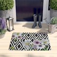 thumbnail image 2 of Pioneer Flower Floral Print Flannel Non Slip Door Rugs,Washable Door Mats Indoor,Decorative Door Mats,Dirt-Resistant and Absorbent Doormat for Entrance,Bedroom,Kitchen,Bathroom,31.5"x17", 2 of 4