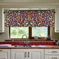 thumbnail image 3 of Yayeee Kitchen Curtains Tier Set of 2 Light Filtering 57"x24" Over Sink Window Panels, Small Colorful Flower, 3 of 7