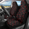 thumbnail image 2 of FOR U DESIGNS Bat Red Pattern Car Seat Covers Breathable Car Seat Cover Protector Set for Front Seat, 2 PCS Stretchy Auto Interior Covers Fit for SUV, Truck, Van, 2 of 7