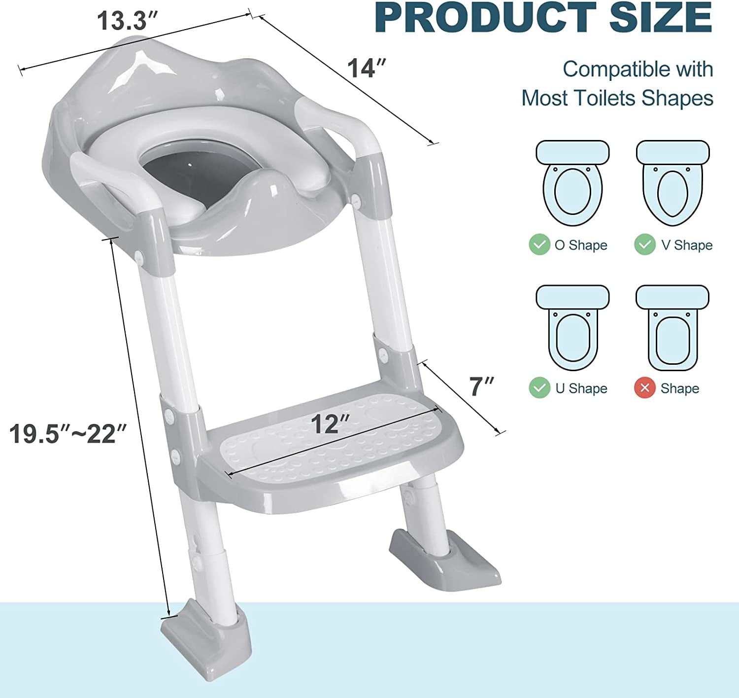 BRINJOY Potty Training Seat with Step Stool Ladder, Foldable Toddler Potty Seat for Toilet with Splash Guard, Cushioned Seat, and Anti-Slip Pad for Girls & Boys (Pink)