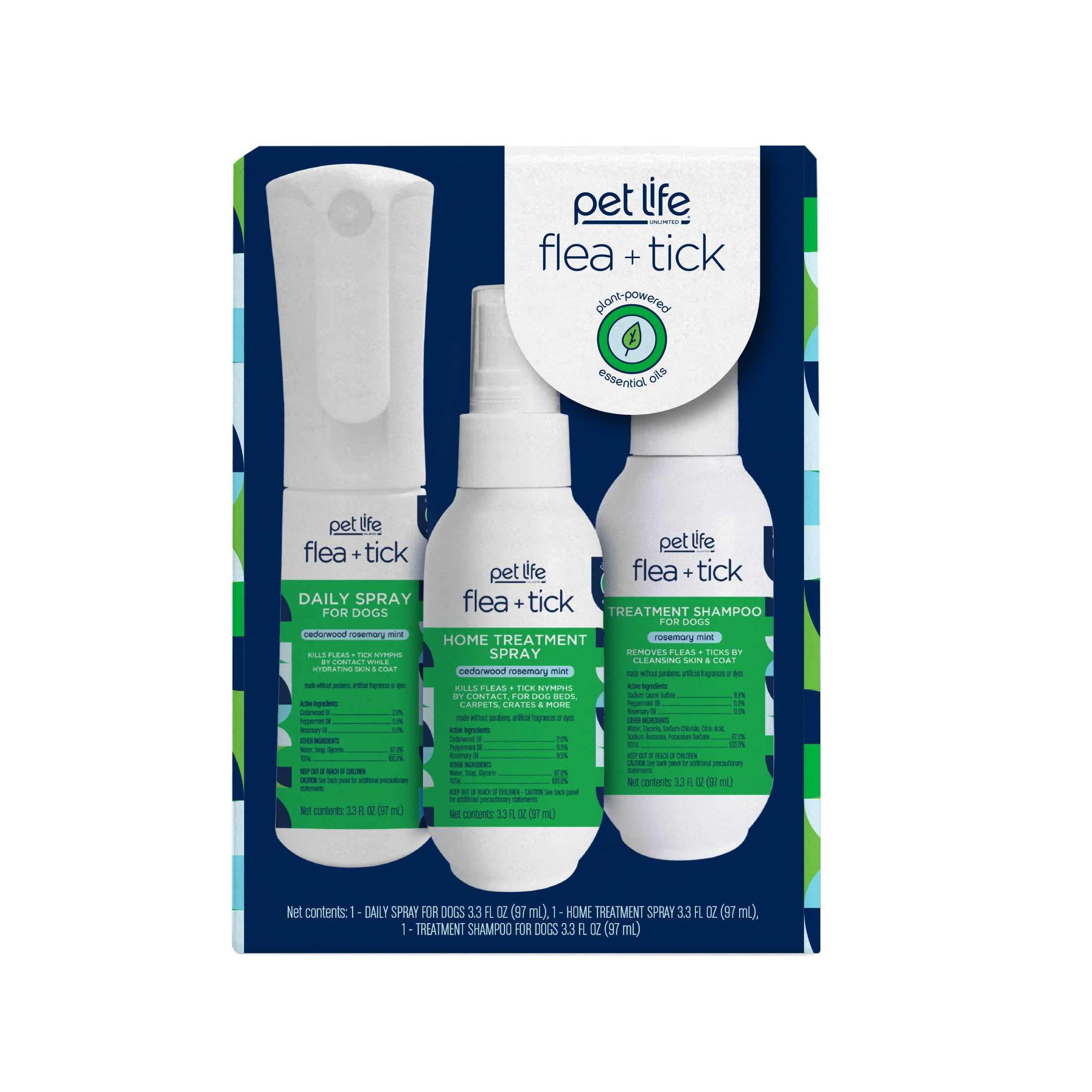 Pet Life Unlimited Flea & Tick 3-Step Prevention Trial Kit for Dogs