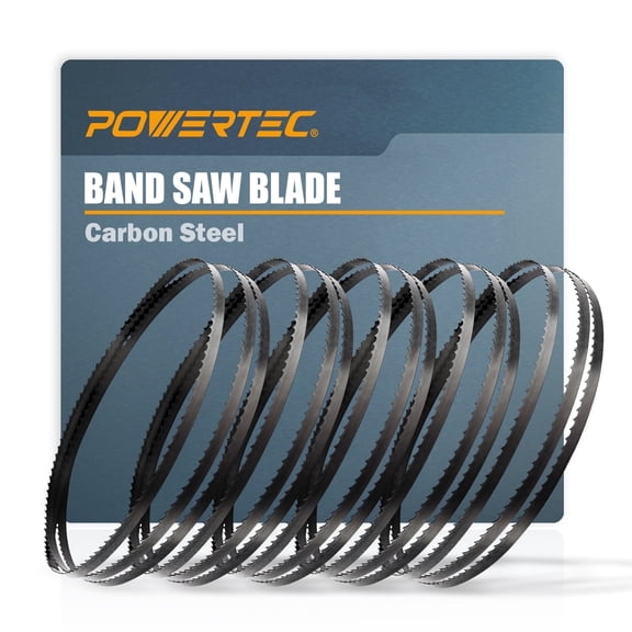 POWERTEC 5PK 59-1/2 Inch Bandsaw Blades, 1/4" x 6 TPI Band Saw Blades for Wen 3959, Sears Craftsman, Porter-Cable, Ryobi, Delta, B&D and Skil 9" Band Saw for Woodworking (13102-P5)