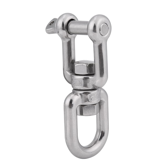 Boat Swivel Shackle Part, High Strength 304 Stainless Steel Heavy Duty Swivel Ring Snap Rolling Shackle Device Accessory