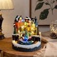 thumbnail image 2 of Christmas Village Houses, Rotating Train Santa Sleigh LED Light Up Musical Winter Snow House Figurine, Collectable Xmas Indoor Display Figurines Decoration, 2 of 7