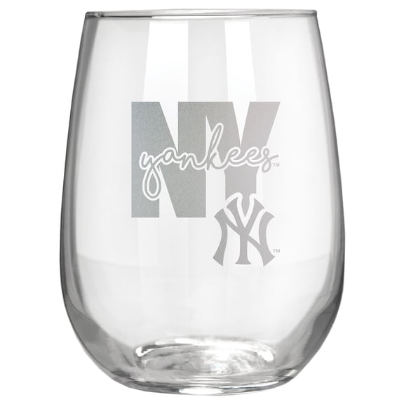 New York Yankees Etched 17oz. City Stemless Wine Glass
