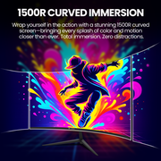 CRUA 24-inch 75HZ Curved Mnitor Built in Speakers, computer monitor1500R, FHD 1920×1080,HDMI/DP/Audio, Supports 75×75mm Wall Mount, Black