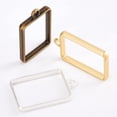Trivalent Color 30pcs Rectangle Open Bezel Charms 3-Color Alloy Frame Pendants Color ...