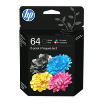 HP 64 Tri-color/Black Ink Crtg Cmbo 2-Pk